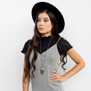 Joyfolie Mae Slip Dress in Black XS